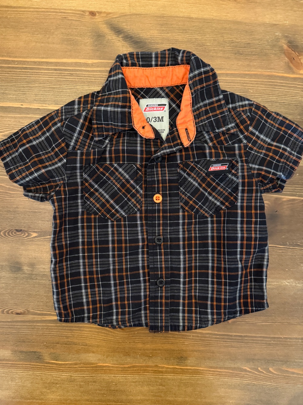 Genuine Dickies Infant Short Sleeve Button Down Shirt (0-3M)